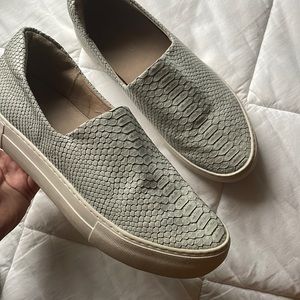 JSLIDES snakeskin slip ons